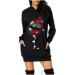 Christmas dress ladies sweatshirt hoodover hoodie christmas blouse dresses winter rock sweatshirt long-sleeved shirt winter dress party dress a-line swing dress dress dressproof party dress black s