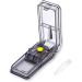 Izyufan tablet divider medication divider for small and large tablets pill divider with tablet storage compartment divides pills precisely cut into half a quarter for tablets (gray)