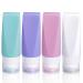 Travel Bottles Leak Proof ,3 oz TSA Approved Silicone Squeezable, Refillable Containers Set for Toiletries Shampoo Conditioner Lotion Multicolor