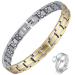 Vicmag Magnetic Bracelets for Women Titanium Steel Brazaletes Ultra Strength Magnetic Gift with Removal Tool (Crystal Design for Ladies) (3 Link Gold)