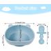 Lanjue Silicone Suction Bowl Set for Baby Toddler | BPA Free Non Slip Weaning Bowl with Spoon & Fork | Blue - Buy Online on GoSupps.com