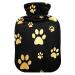 Hot water bottles with cover dog gold paw hot water bag for pain relief sore muscles arthritis hand foot warmer 2 liters