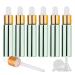 Tianzd 6 pieces 10 ml of empty chrome green drip bottle Pipette bottles with glass pipette 10 ml glass bottle with a drip pipette with gold screw cap for essential oils perfume oils green 10 ml