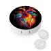 Anatomical Heart Print Contact Lens Case with Mirror Portable Cute Eye Contact Lens Box Travel Kit