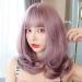 BGHJUE Wig female air bangs grandma gray fluffy long curly hair cute set natural big wave long hair