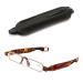 TBHOME 360 rotating pen clip -Pocket -Reading glasses portable folding lens glasses with PU cover frame is light flexible/tortoise/3 3 tortoise