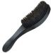 Baokuan beard brush wild boar bristle hair brush curved wave brush professional facial shaving brush for men mustache-cleaning hairdressing salon tools black