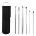 HOTX Ear Wax Removal Kit Ear Cleansing Cleaning Brush and Storage Box One-Piece Ear Picker Design for Adults and Kids 6 Pcs (Black 2)