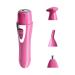 Electric Lady Shaver 4 in 1 Women Trimmer USB Rechargeable Bikini and Body Trimmer Facial Hair Clippers Nose Trimmer Eyebrow Trimmer Hair Trimmer Shave for Ladies (Pink)