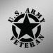 Army Veteran Star Vinyl Decal Sticker | Cars Trucks Vans Walls Laptops Cups | Black | 5.5 X 5.1 Inch | KCD1729B