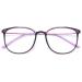 Koosufa Classic retro glasses frames nerd glasses men women thin glasses without visual strength Steering glasses large panto glasses ultra light tr90 glasses frame with case violet