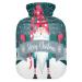 Merry Christmas hot water bottle with soft fleece cover 2 litre hot water bag for hot and cold compresses