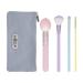 MODA Royal & Langnickel Full Size Posh Pastel 5pc Complete Face Makeup Brush Kit with Pouch Includes Pointed Blush Highlighter Shader and Lip Brushes Multi-Color Pastel