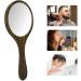 Wood Handled Handheld Mirror - Green 12 inch for Makeup, Barbers, Hairdressers - Personal Salon Mirror - Buy Online on GoSupps.com