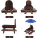 Creechwa Wooden Squirrel Feeder Picnic Table with Umbrella and Corn Cob Holder - Outdoor Bird and Squirrel Feeding Station for Garden Trees, Brown - Buy Online on GoSupps.com
