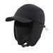 Home Prefer Waterproof Mens Winter Hat Fleece Lined Earflaps Visor Hat Face Cover Black