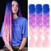 LDMY Jumbo Braiding Hair Extensions - 6PCs Pack 24 Ombre Lake Green Purple Pink 100g Each - Synthetic Jumbo Braids for Women - Buy Online on GoSupps.com