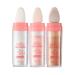 3 Pack Polvo De Hadas Face Body Hightlighter Stick Fairy Patting Powder Puff Glitter Loose Powder Brush Brightens Shimmer Makeup Blusher (White moonbeam & Fairy Pink & Golden Brown)