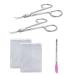 2-Piece Professional Cuticle Scissors 1-Piece Eyelash Brush with 2-Piece Transparent Zipper Bags Stainless Steel Eyebrow Clipper Nail Scissors for Beauty Retouching Nails Eyelashes