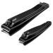 Xnourney Nail Clippers Set Premium Stainless Steel Nail and Toenail Cutters Set Nail Cutter Sets with Sharp Nail File(Black)