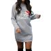 Women's Christmas Costume Cartoon Elk Sweatshirt Dress - Cute Mini Pullover Dress for Holiday Fashion - Buy Online on GoSupps.com