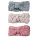 Frcolor 3-Piece Coral Fleece Makeup Headband Set - Soft Spa Hair Bands with Bowknot for Shower & Face Washing | Elastic Cosmetic Hair Accessories - Buy Online on GoSupps.com