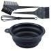 KOENWEENI 4PCS Hair Dye Kit Includes Hair Tinting Bowl Dyeing Brushes Sharp Tail Comb Mixer for DIY Hair Coloring Beauty Salon Tools Set Black