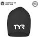 TYR Adult Long Hair Silicone Swim Cap in Black - Wrinkle-Free for Optimal Performance - Buy Online on GoSupps.com
