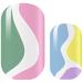 Avoa beauty nail film - "summer breeze" purple white yellow blue waves vertebrae swirl transparent nail art design 16 thin self -adhesive long -lasting nail wraps