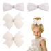 Bekecidi 4 Piece Pearl Bow Hair Clips Cloth Bowknot Hairpin In Pairs Bow Hair Barrettes Hair Styling Decoration Accessories for Girls and Women 2 Styles