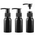 ZEOABSY 3 Pieces Empty 50ml Black Aluminium Lotion Pump Bottle Aluminum Bottles with Black Pump Head Travel Metal Bottles for Cosmetic Shampoo Body Washing Gel Essential Oil Liquid Dispenser