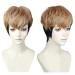 Topcosplay Brown Short Wig Mixed Black Wig for Halloween Costume
