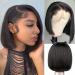 Akcswo Bob Wig Human Hair 13x4 150% Density Frontal Bob Wig Black Bob Wig Short Bob Lace Front Human Hair Wigs Pre Plucked Straight Bob Human Hair Wig 10 Inch 10 Inch nature black