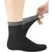 Yomandamor Men's Bamboo Diabetic Ankle Socks - 6 Pairs, L Size 10-13, Black/Grey, Non-Binding Top & Seamless Toe - Buy Online on GoSupps.com