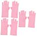 Healeved 3 Pairs Nail Gloves Protection Gloves Led Gloves Fingerless Gloves Nail Anti-uv Gloves Sun Gloves Protective Gloves for Manicure Gel Pink Spandex Nail Polish