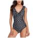 Tankini Ruffles: Swimsuit One Piece Women's Monokini Push Up Bikini V-Neck Sexy Tankini Swimsuit with Leg Swimwear Women's Tankini Tummy Control Swimsuit Women One Piece Beachwear Zz-black M