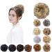 Blond Hair Bun Scrunchy Scrunchie Bun Short Messy Hair Bun Donut Hair Updo Hairpiece Ribbon Ponytail Extensions 25 g Blonde