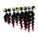 Loose Wave Hair Extensions - 8 Bundle Brazilian Human Hair Ombre Burgundy (8 10 12 14 Inch) - Buy Online on GoSupps.com