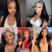 Jakejay Headband Wigs for Black Women - Synthetic Brazilian Ombre Long Straight 22in Blonde & Black Styles - Buy Online on GoSupps.com