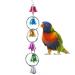 Colourful Ringer Bells Swing Toy for Bird Parrot African Greys Macaw Budgies Parakeet Cockatiels Cockatoo Conure Lovebird Finch Cage Perch