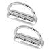 Dawitrly 2Pack Weight Belt Keeper 5cm/2'' Stainless Steel Serrated Scuba Diving Weight Belt Retainer Stopper with D Ring for Dive Gear and BCD Accessories