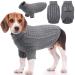 EMUST Dog Sweaters for Large Dogs Elastic Large Dog Sweater with Sleeves Soft Dog Turtleneck Sweater for Fall & Winter Grey XL X-Large Grey