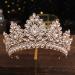 Bmirth Baroque Crown and Tiara Gold Crystal Pearl Bride Wedding Queen Crowns Decorative Princess Tiaras Rhinestone Hair Accessories for Women and Girls (L)