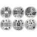 Bodhi2000 10 Pcs Nail Art Templates + 1 Stamper + 1 Scraper Stamping Kits Round Metal Plates DIY Nail Tools Random Patterns - Buy Online on GoSupps.com