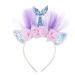 Lurrose Glitter Mermaid Headband Cute Cat Ear Hair Bands Mesh Hair Hoop Headdress Party Supplies Decorations for Baby Girls Kids (Blue) Picture 2