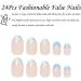 French False Nails Short 24Pcs Almond Fake Nails Light Teal Swirl Press on Nails - Nail Art Gradient Set - Buy Online on GoSupps.com