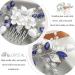 Blue Crystal Bride Wedding Hair Comb - Silver Flower Bridal Hair Accessories for Women and Girls - Buy Online on GoSupps.com