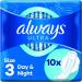 Always 10x Ultra Day & Night Sanitary Pads Size 3 with Wings - 10 Count Pack of 1 - Buy Online on GoSupps.com