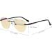 CessBlu Ladies Cat-Eye Blue Light Blocking Glasses | Anti Glare UV Rimless Eyewear for Women | 1.5x Reading Screen Glasses - Purple - Buy Online on GoSupps.com