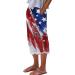 Cropped Cotton Linen Capris Pants for Women Summer Casual Loose Fit Trousers Loose Floral Beach Pants with Pockets Red-04 XX-Large